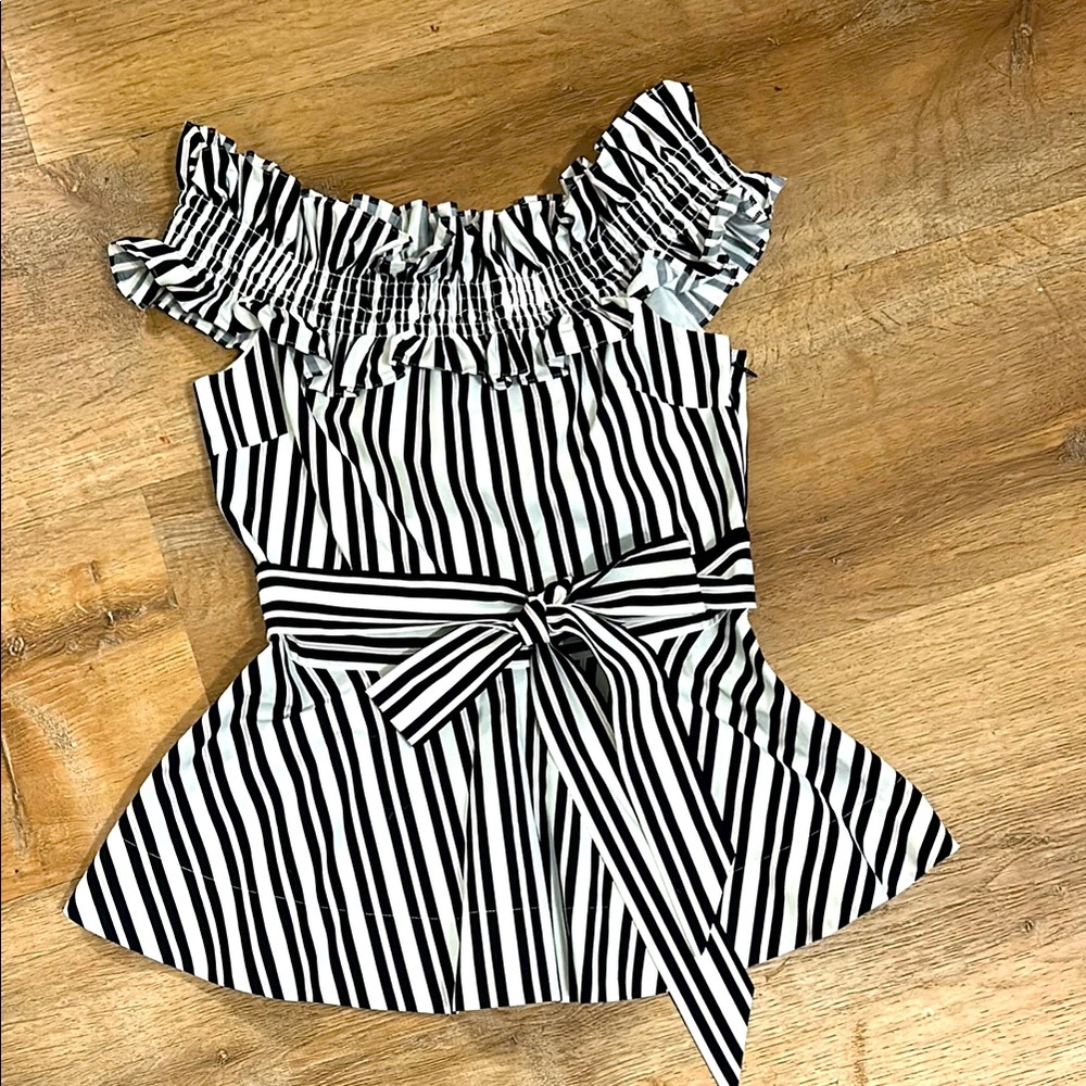 Kate Spade White Smocked Top
